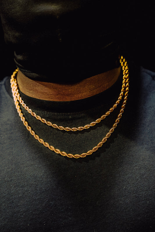 2 FOR 1 - HOOD GOLD ROPE CHAIN.